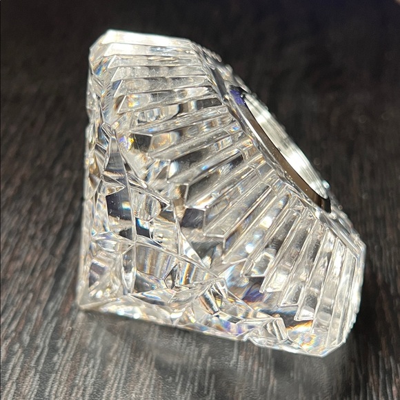 Vintage Waterford Crystal Lismore Diamond Paperweight Desk Clock - Picture 5 of 9